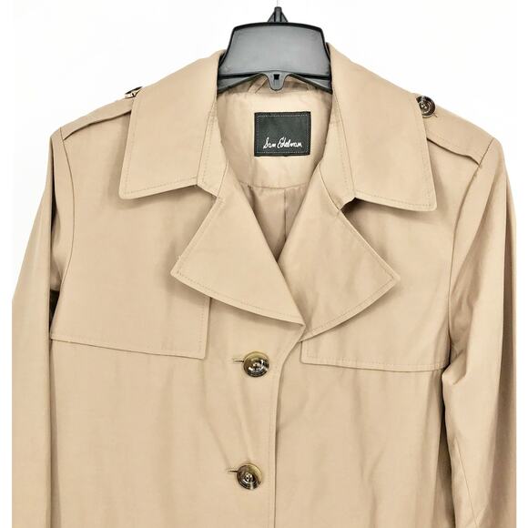 SAM EDELMAN Women's Trench Coat XL Beige Water Repellent NWT MISSING BELT - Picture 6 of 13